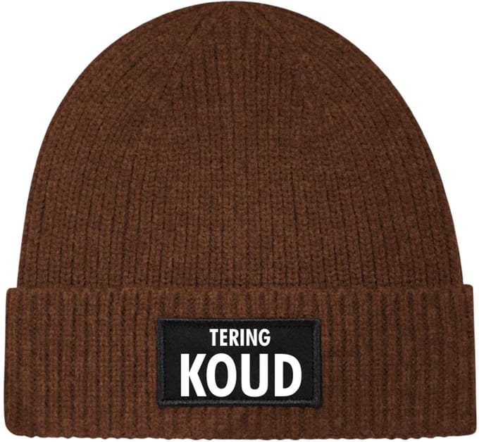 Tering koud wintermuts walnut rib gebreid | wit - soBAD. | Unisex | Skimuts | Muts | Kou | met grappige tekst | Winter | Beanie