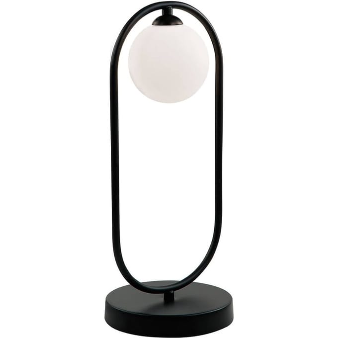 Viokef Tafellamp Fancy met glazen kap, zwart