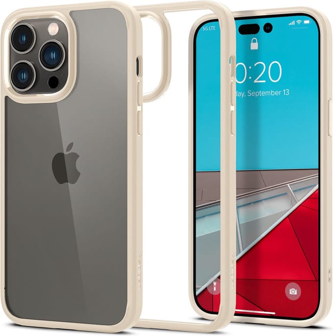 Spigen Crystal Hybrid Apple iPhone 14 Pro Max Hoesje Beige