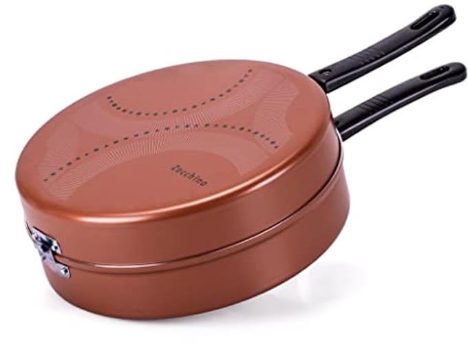 Hoge antiaanbaklaag pan 28 cm met thermische handgrepen