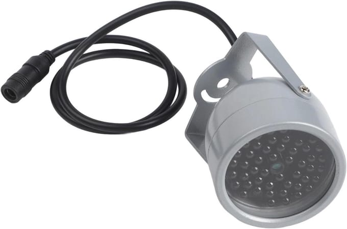 Infrarood Illuminator - Nachtzicht Lamp - Bewakingscamera Verbeteren - 48 LED Array - 10 meter bereik - Zilver