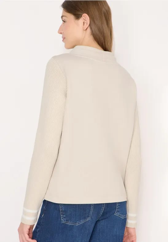 Sweater met gebreide mouwen