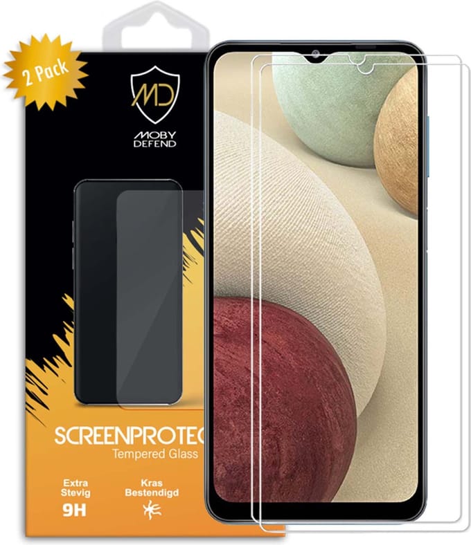 2-Pack MobyDefend Screenprotectors - Geschikt voor Samsung Galaxy A12 / M12 - Case-Friendly Screensavers - Gehard Glas