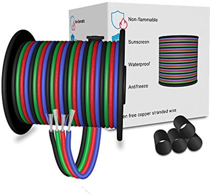 10M 22AWG 4-pins LED RGB Verlengkabel voor LED Strip