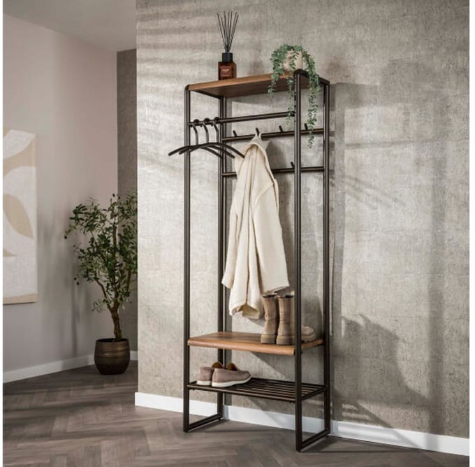 Garderobemeubel roede Luno - Drift Brown Powdercoated