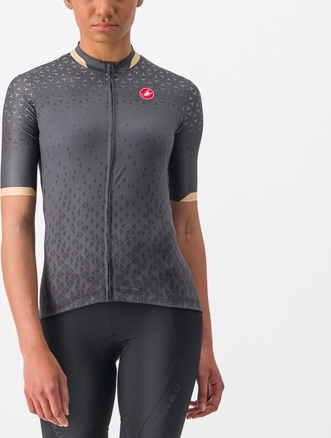 Castelli Fietsshirt Korte Mouwen Dames Grijs Antraciet - CASTELLI PEZZI JERSEY DARK GRAY - S