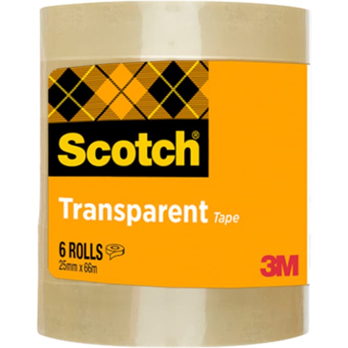 Plakband Scotch 508 25mmx66m transparant 6 rollen