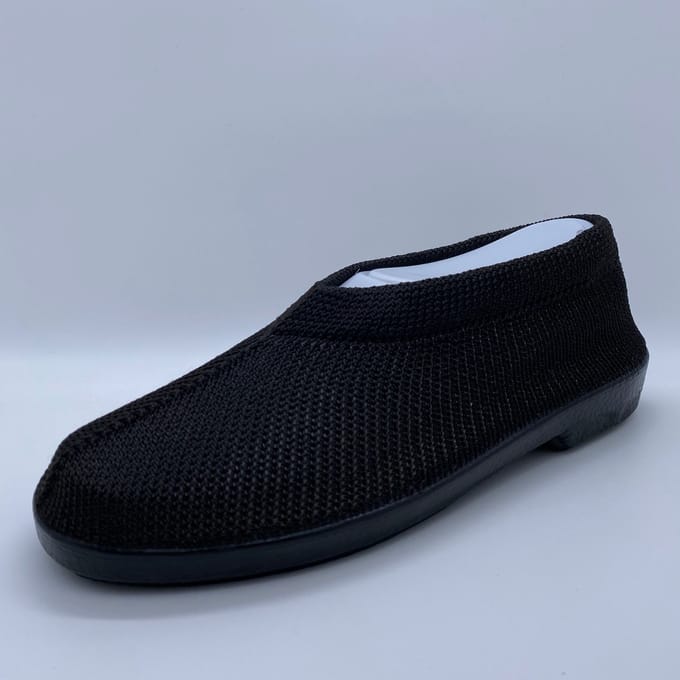 Gebreide Portugese Schoen - Zwart - Maat 46 - Instappers - Pantoffel