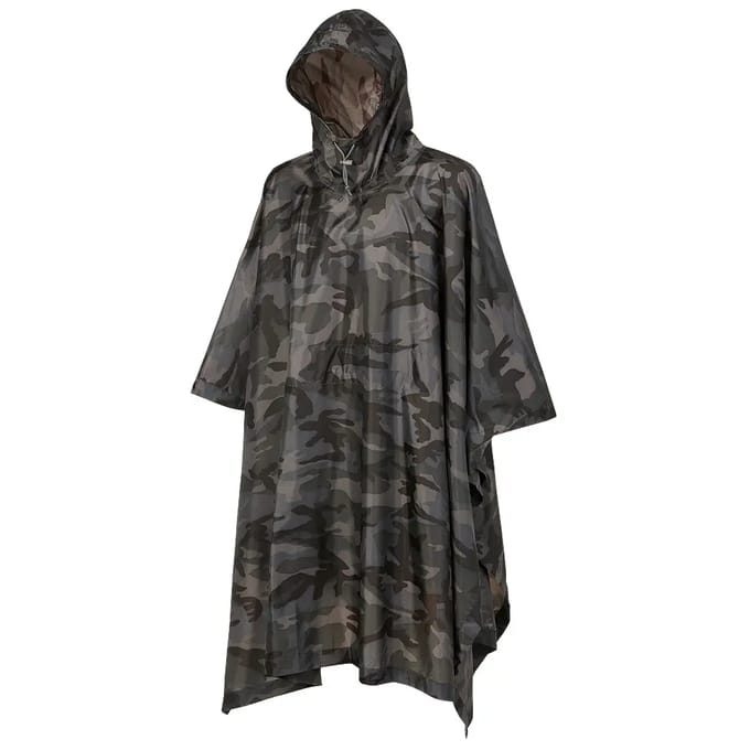 Brandit - Ripstop Regenponcho - One size - Zwart/Bruin