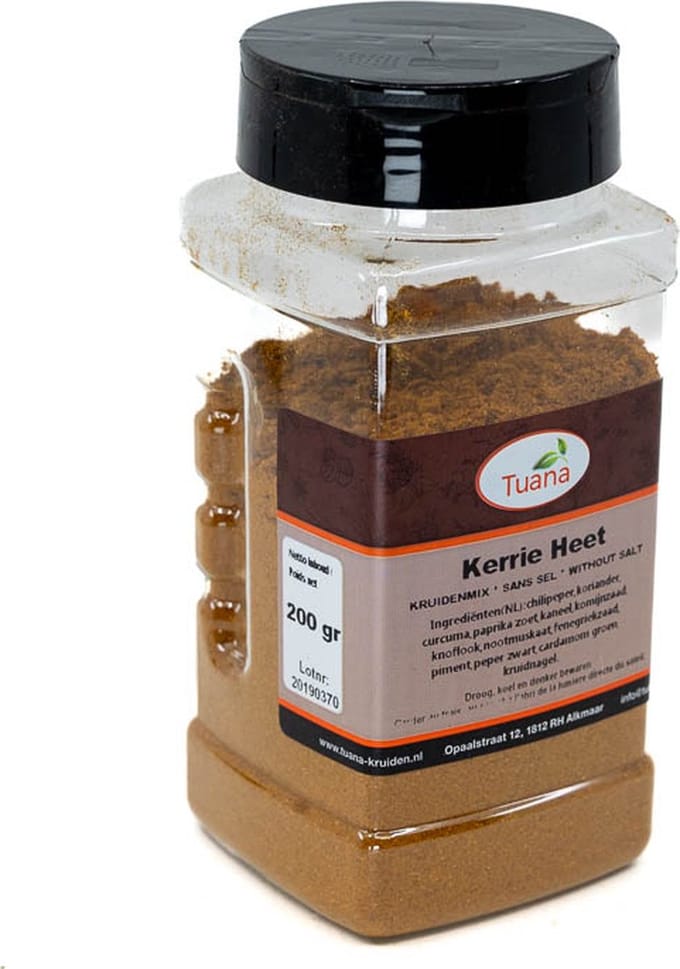 Tuana Kruiden - Kerrie Heet - Strooibus 140 Gram - Tuanashop - MP-K-0021