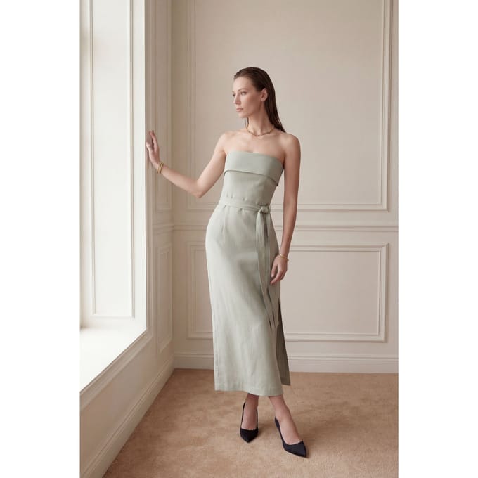 Strapless Maxi-jurk met Ceintuur