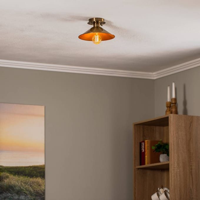 Opviq Plafondlamp Berceste N-662 1-lamp Ø24cm goud antiek