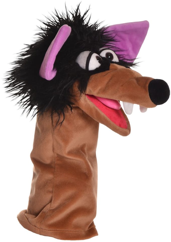 Living Puppet handpop sok Dieter wolf 37cm
