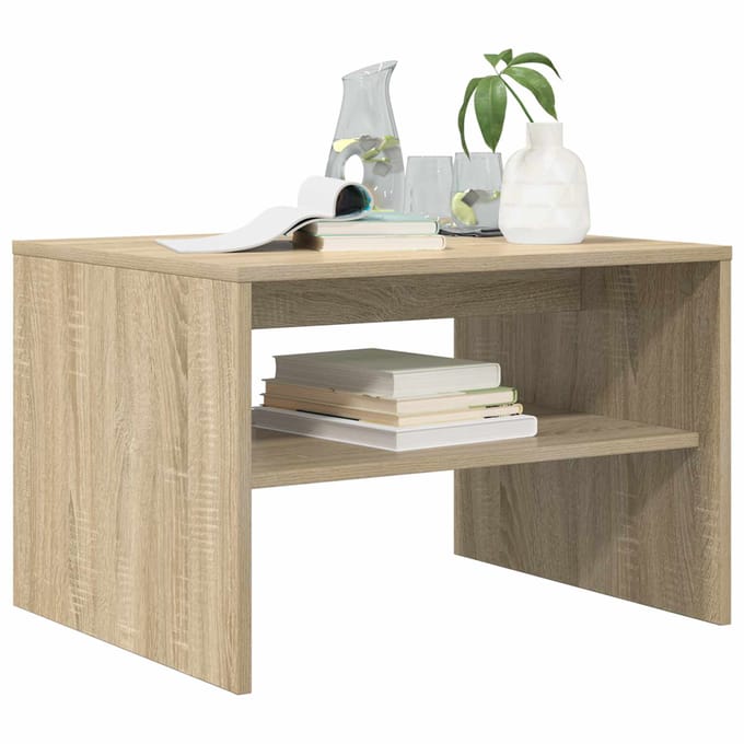 vidaXL - Salontafel - Sonoma - Eik - 60 - x - 50 - x - 40 - cm - Bewerkt - hout