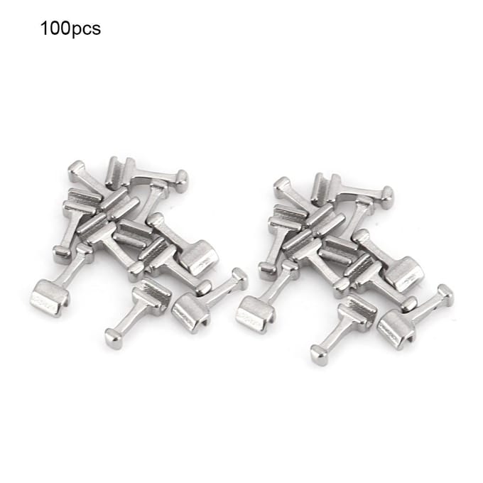 100 stuks Roestvrij Staal Tandheelkundige Orthodontische Krimpbare Haak Tandheelkundig Accessoire Lang Type white