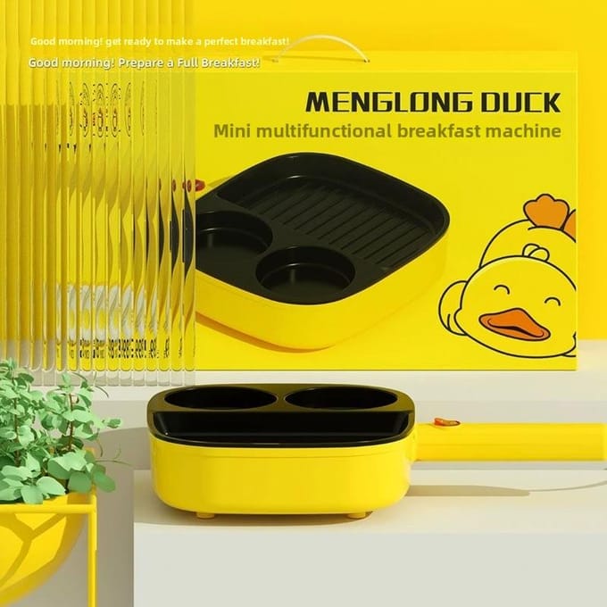Multifunctionele 3-in-1 mini wafelijzer ontbijtmachine draagbaar voor thuis black