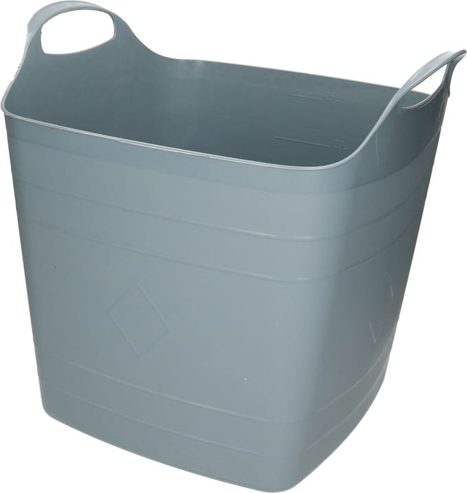 Flexibele kuip - 25L - kunststof - grijs blauw - emmer - wasmand