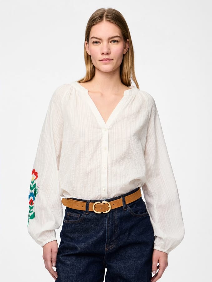 PIECES - PCSIKKA LS SHIRT MPA WVN BC - Meisjes - Blouses