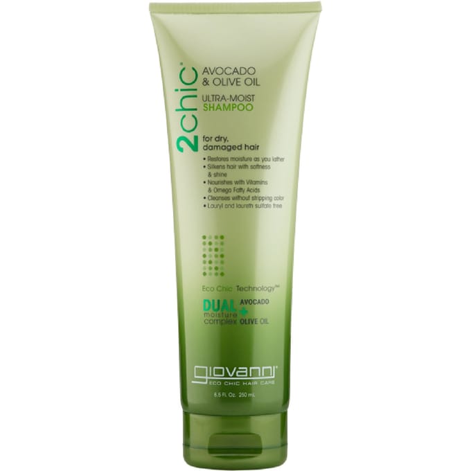 2Chic, Shampoing Ultra-Hydratant, Cheveux Secs & Abîmés, Avocat + Huile d'Olive, 250 ml (8,5 fl oz)