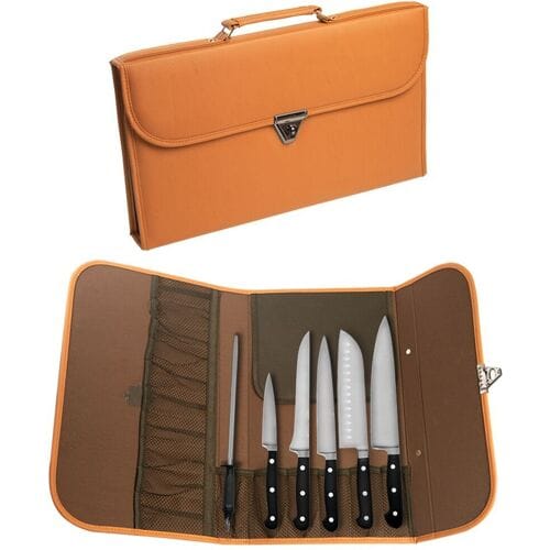 GGM Gastro Messer-Set Profi mit Tragtasche - 5-teilig Bruin / Zwart