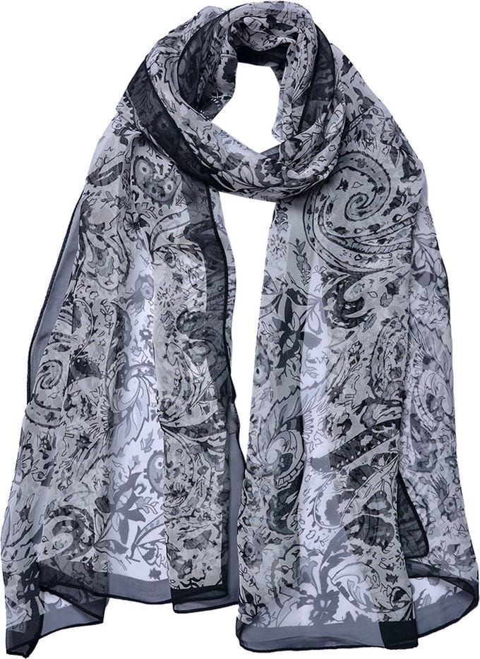 Juleeze Sjaal Dames Print 50x160 cm Grijs Synthetisch