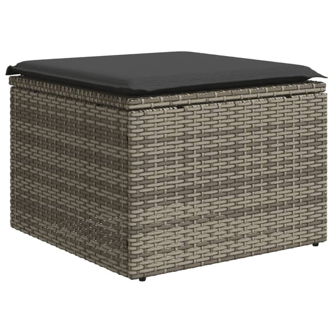 vidaXL - 7-delige - Loungeset - met - kussens - poly - rattan - grijs