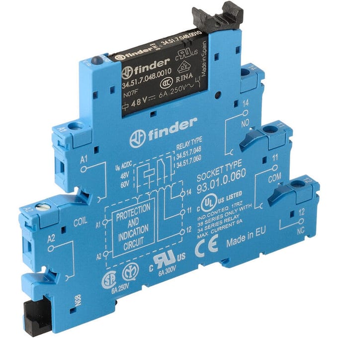 Finder 38.51 Interface Relaismodule 6A 48V AC/DC - 38.51.0.048.0060 - E3URX