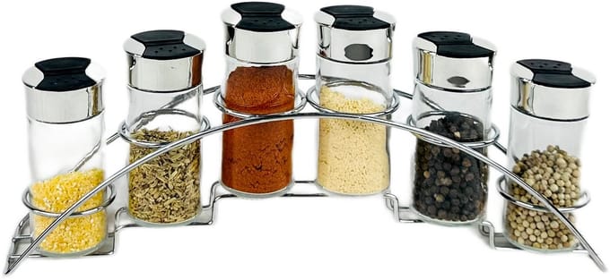 Cheffinger Kruidenrek met 6 Glazen Potjes