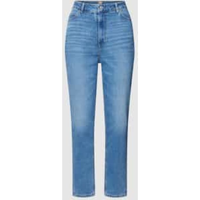 Straight fit jeans met labeldetails, model 'RUTH'