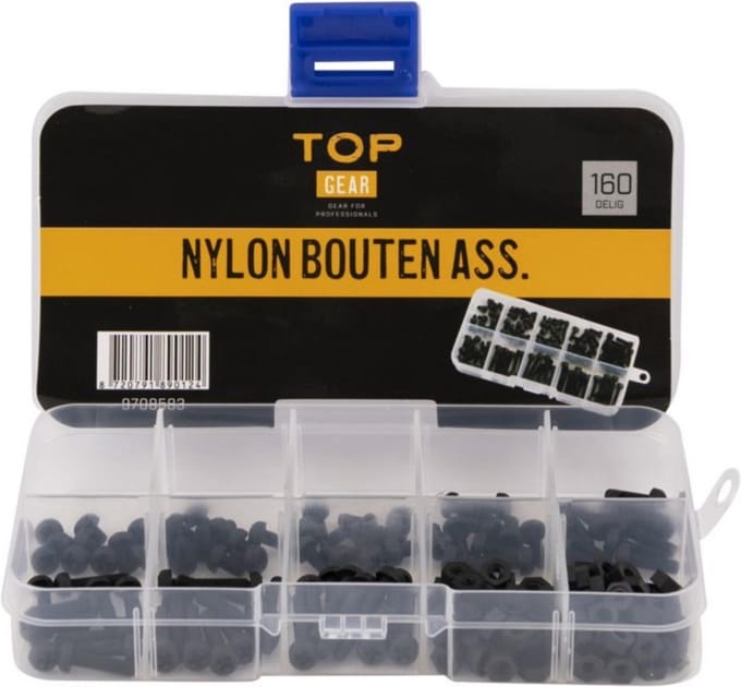 Nylon bouten assortimentsdoos 160-delig - TOPEAR