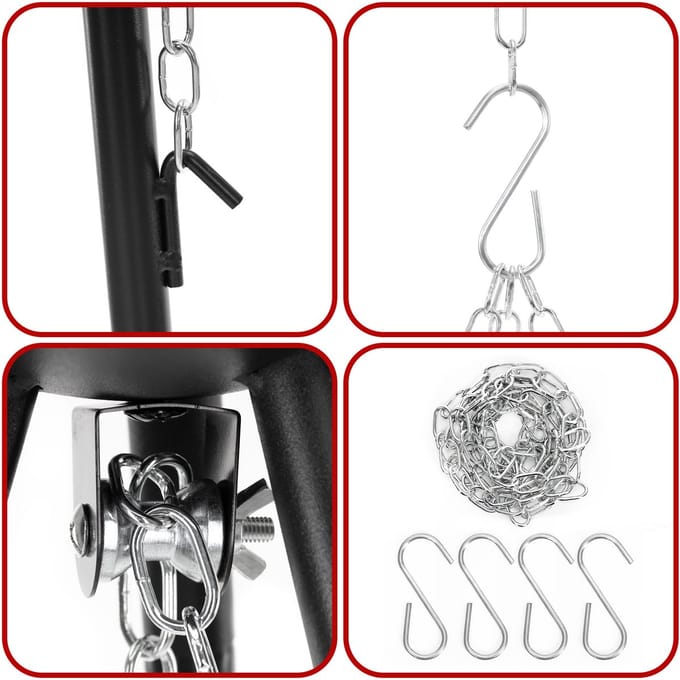 Springos BBQ Tripod - Driepoot - Inclusief Rooster - 51 x 152 cm