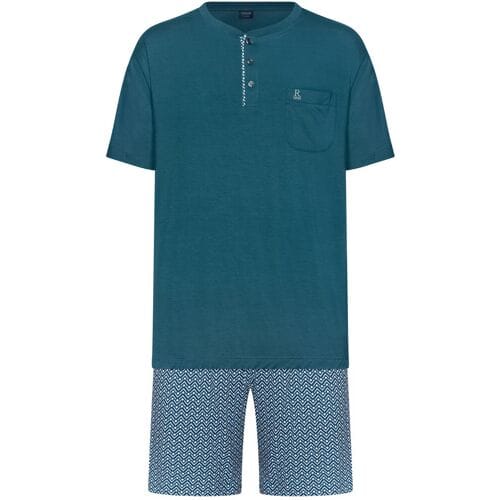Robson - Shortama - Petrol - Bamboe - Knoopsluiting - Maat 48