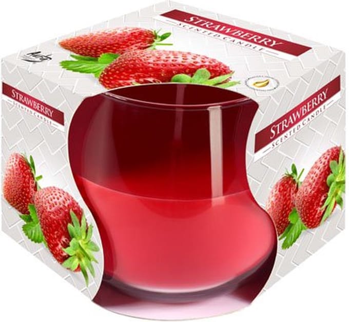 Cosy & Trendy Ct Geurkaars Glas Aardbei-rood 24u