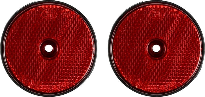Benson Ronde reflectoren - schroefbevestiging - 60 mm - rood - set van 2