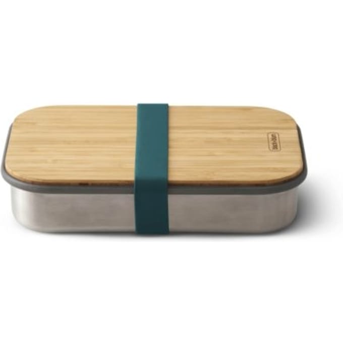 Black& Blum Appetit Lunchbox - Rvs/hout - 900 ml - 22x14.7x5 cm - Zeeblauw