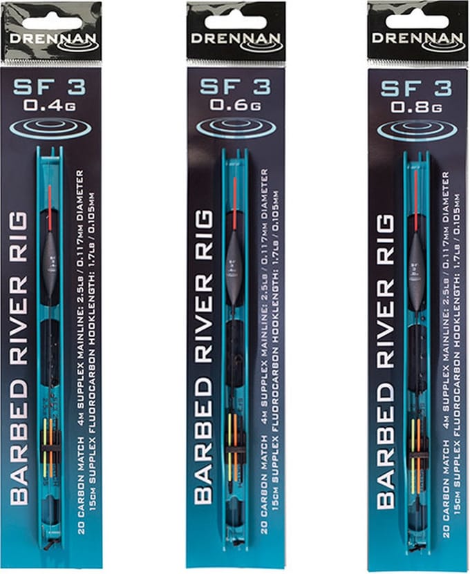 Drennan Barbed River Rig SF3 (4m) - Maat : dobber 0.4g - haak 20 - 0.117mm