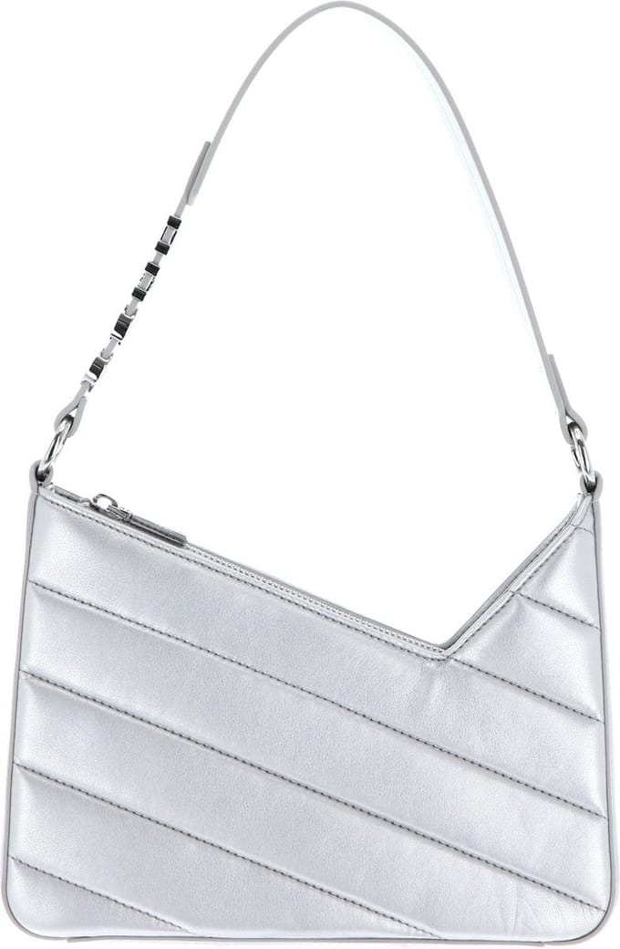 HUGO schoudertas avondtas Mel Shoulderbag-Quilt Silver zilverkleurig
