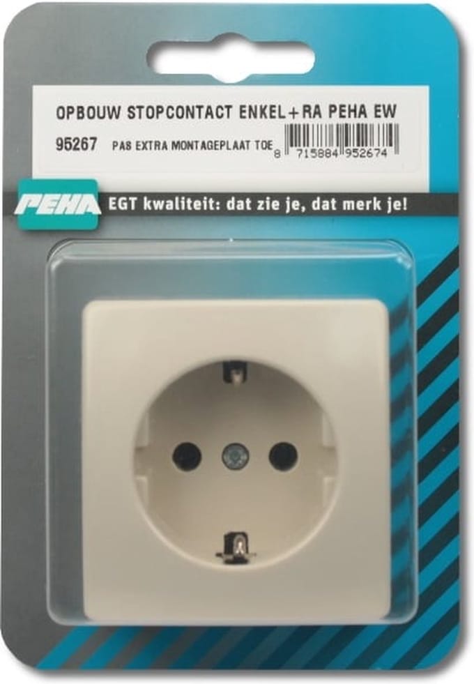 OPBOUW STOPCONTACT ENKEL+RA PEHA EW