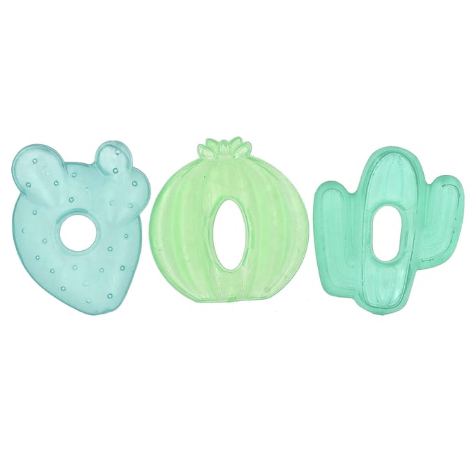 Itzy Ritzy, Cutie Cooler, Verzachtende Water Teether, 3 Maanden Of Meer, Cactus, 3 Teethers blue