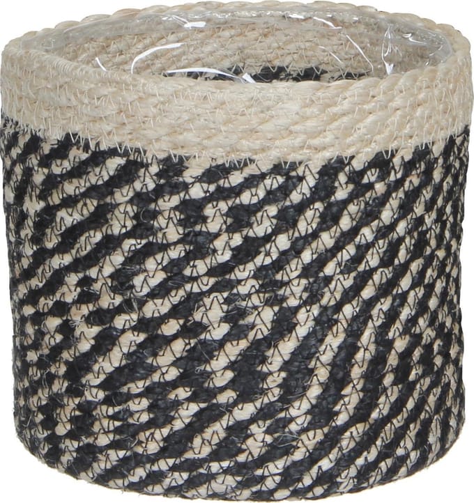 Mica Decorations Bloempot - rotan plantenmand - 18 x 18 cm - Met plastic binnenkant