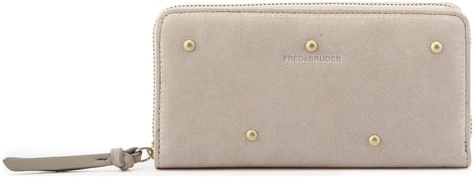 FREDsBRUDER Leren portemonnee The Beaded Wallet Creamy Cream crème