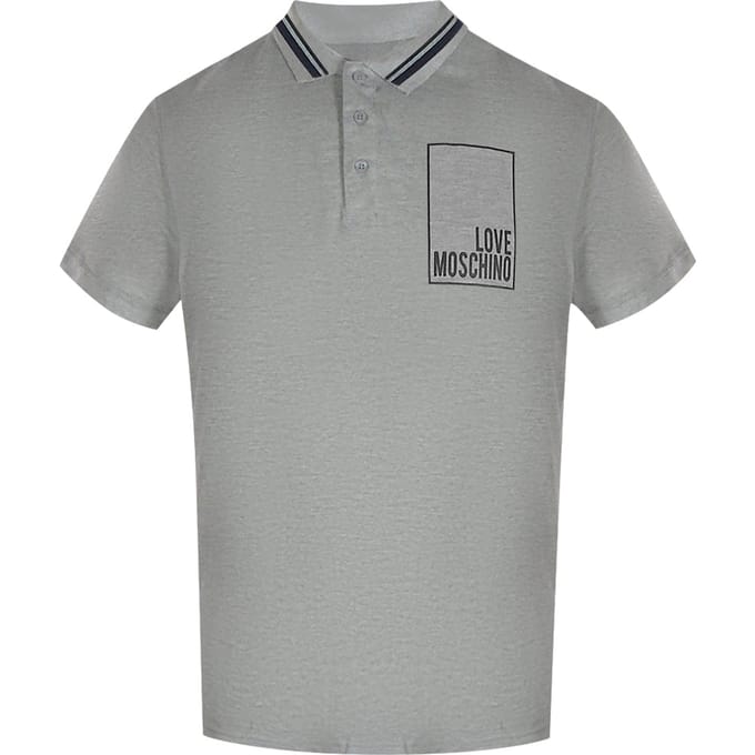 Love Moschino Box Logo Grijze Poloshirt