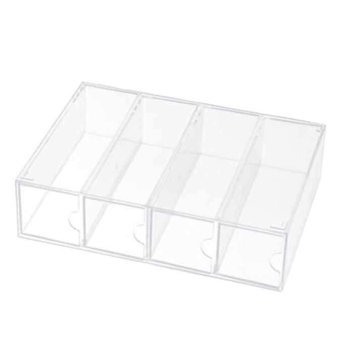 4 Laden Opbergdoos voor Brillen Transparant Acryl Stapelbare Zonnebril Display Houder white