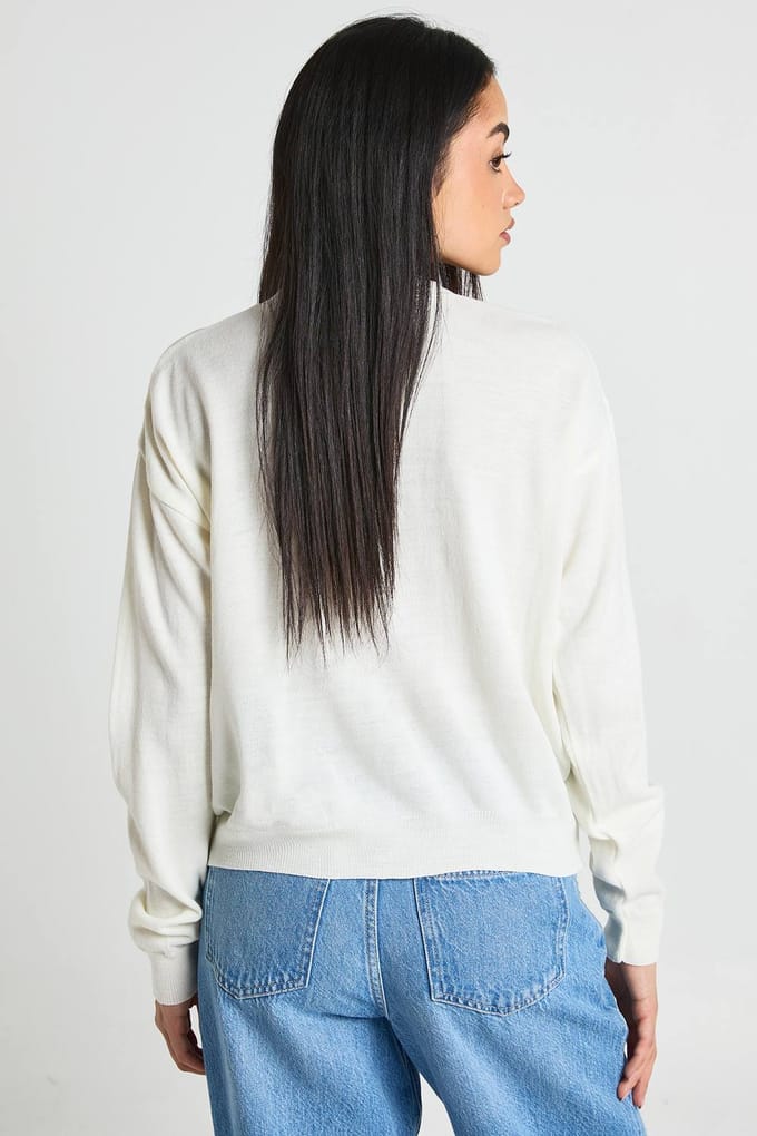 boohoo Dames Vest Met Ronde Hals En Knoopsluiting | Ecru | Maat: Large