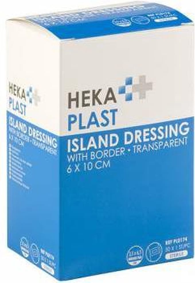 HEKA plast border eilandpleister transparant 6 x 10 cm steriel
