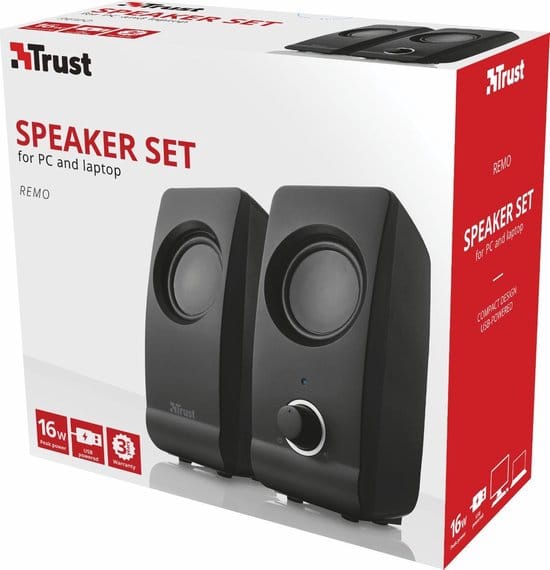 Trust Remo 2.0 PC-luidsprekers Kabelgebonden 16 W Zwart