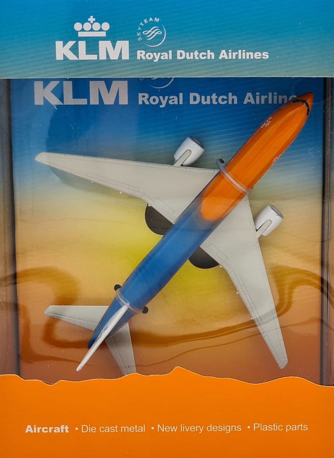 PPC KLM Speelgoed vliegtuig - Boeing 777 van metaal - 13,5 cm