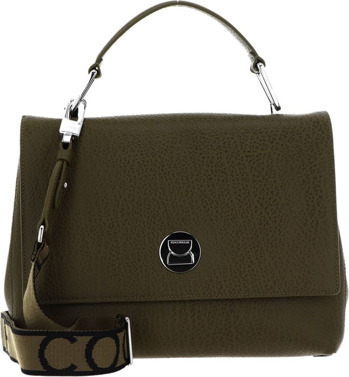 COCCINELLE Leren Handtas Schoudertas Liya Elephant Handbag Loden Kaki
