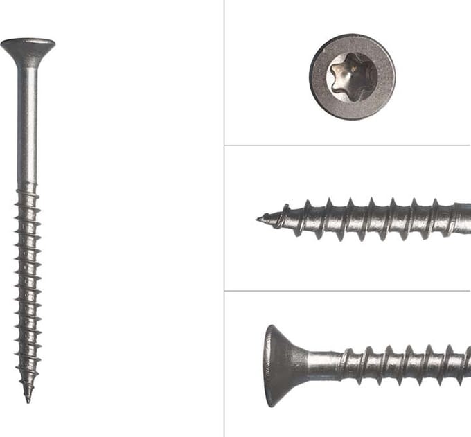 Wovar Spaanplaatschroeven RVS A2 4 x 50 mm Torx 20 | 200 Stuks