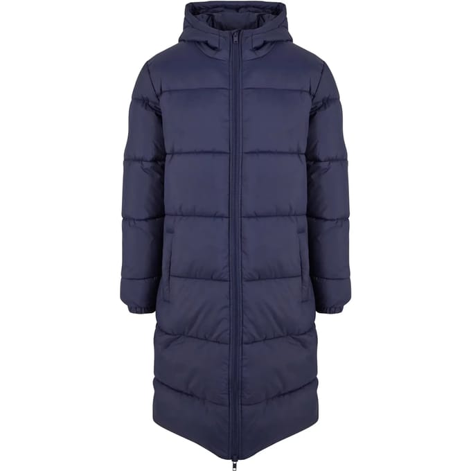Urban Classics - Long Puffer winterjas - S - Donkerblauw